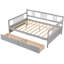Grey Full Size Daybed With Two Drawers, Made From Solid Wood Drawers - Strong And Construction-1851124384