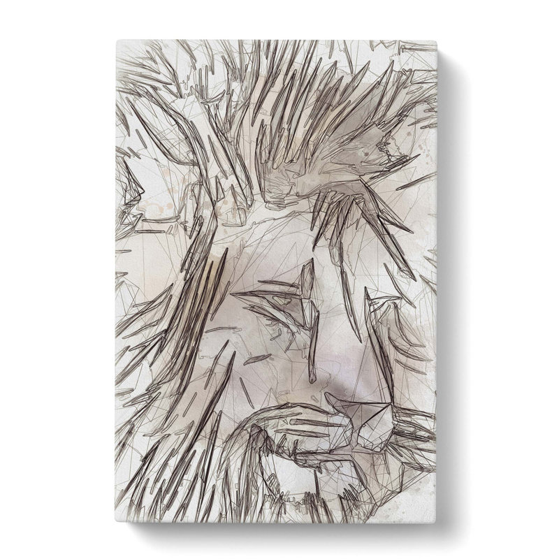 Abstract Lion Art - Wrapped Canvas Print, 50cm H x 35cm W x 3cm D