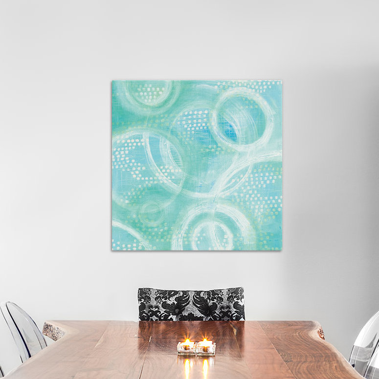 « va dans cercles i », impression sur toile tendue, H 26 po x l 26 po x P 1,5 po, Toile avec cadre noir, Pas de tapis