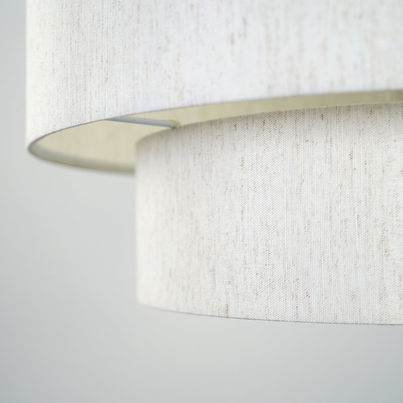 Lustre tambour 4 lumières blanc à intensité variable avec abat-jour en tissu Lustre blanc