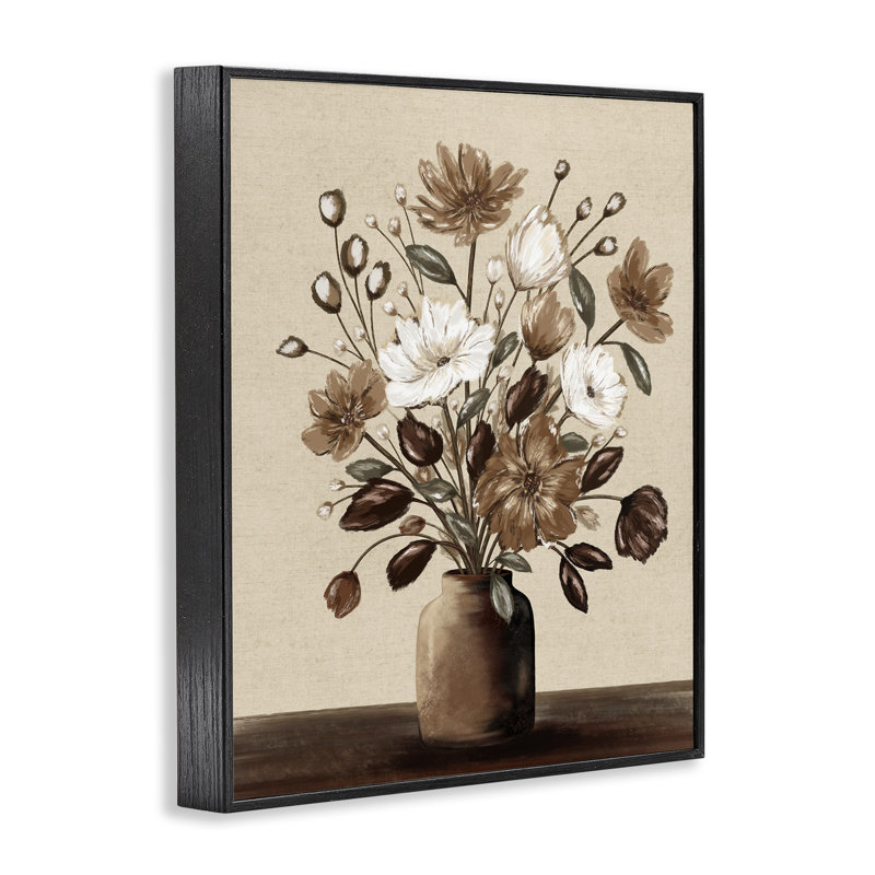 Vase encadré giclée, design par Kristen Dalpiaz, H 30 po x l 24 po, Giclée encadrée noir minuit