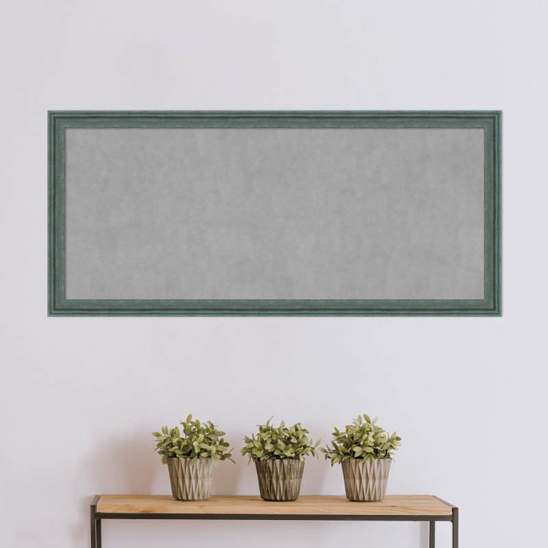Tableau magnétique encadré gris sarcelle recyclé, 23" H x 51" W