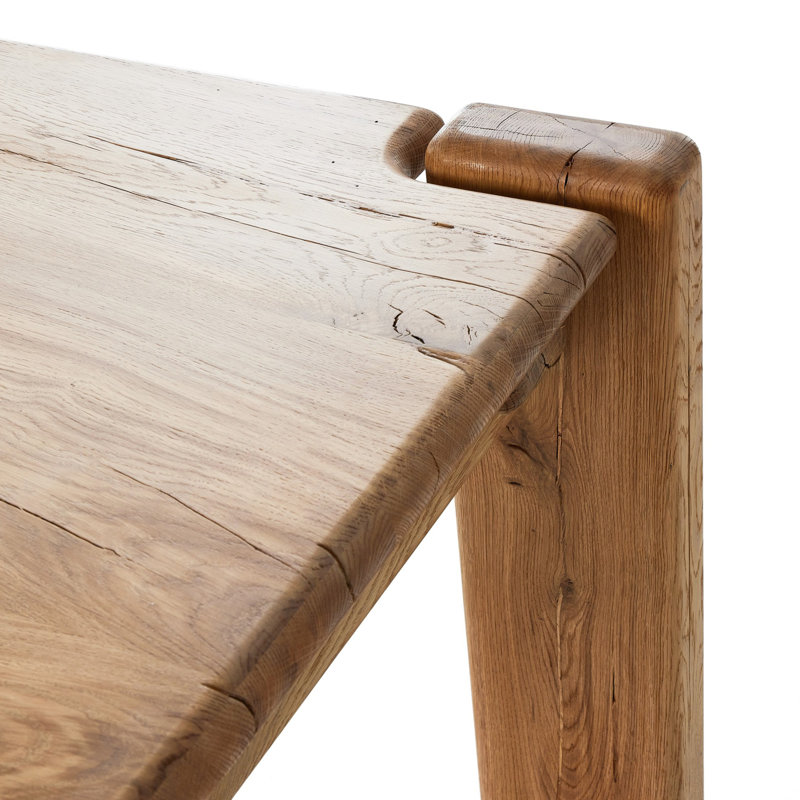 Marcia Solid Oak Dining Table, Natural Reclaimed French Oak