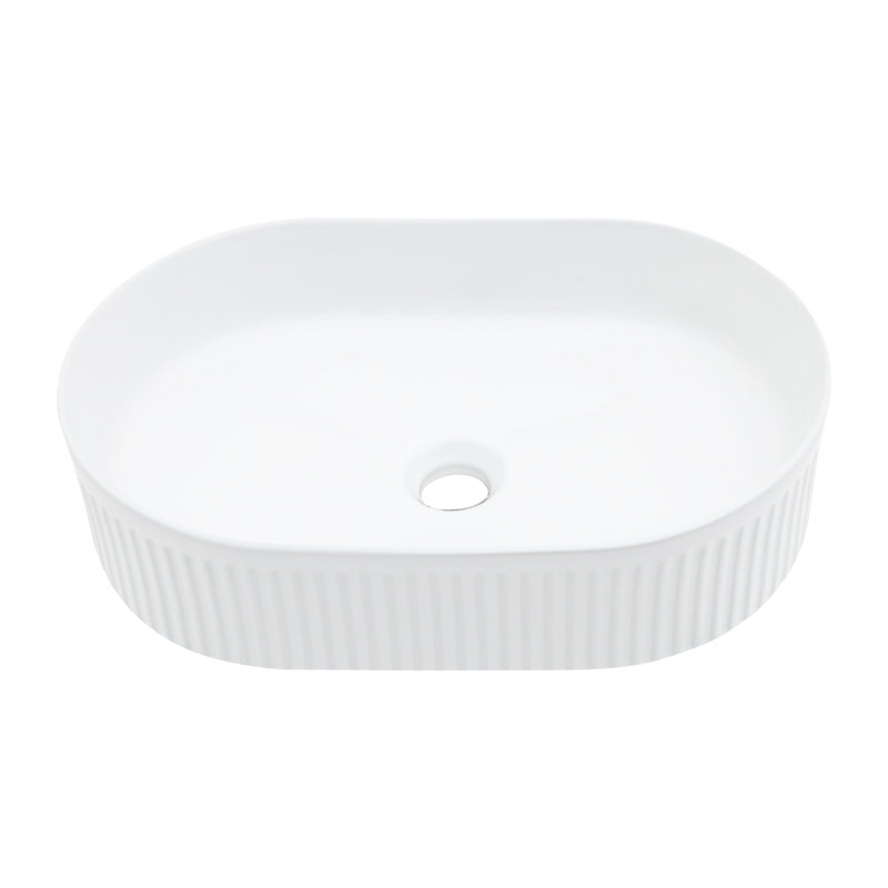 White Ceramic Modern Bathroom Sink - 19.55X12.51 Inch Oval Vessel, Stain Wash Basin Vessel Inch, Modern, Us Standard Drain Opening