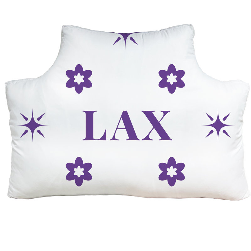 Coussin simple 39,5 po x 29,5 po, Blanc, mauve, LA, Coussin en polyester filé soufflé et fermé