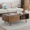 Modern rectangular solid wood coffee table