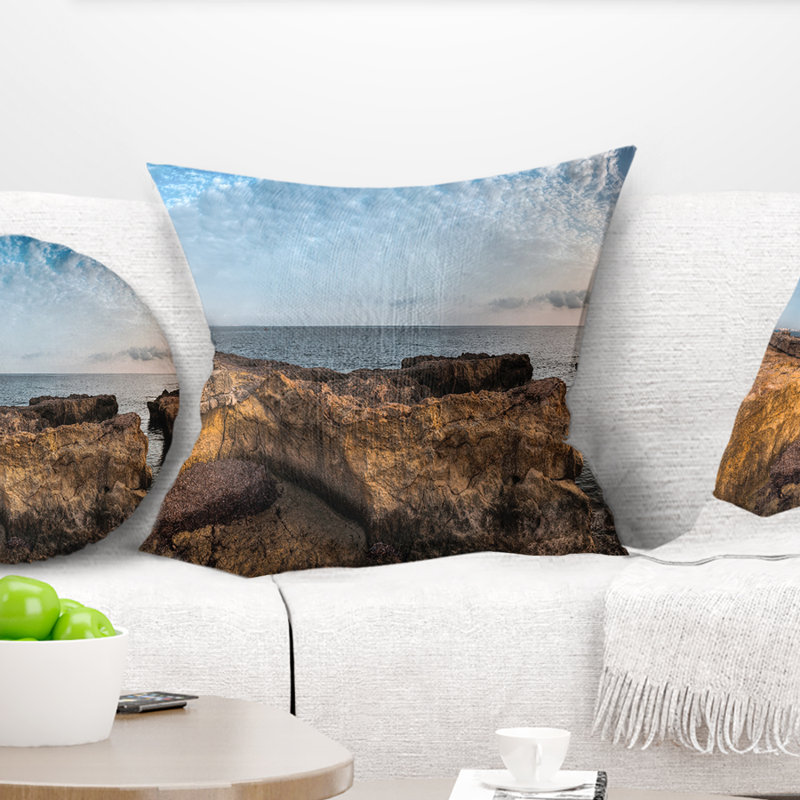 Oreiller de la côte rocky, 18 po x 18 po, Coussin décoratif