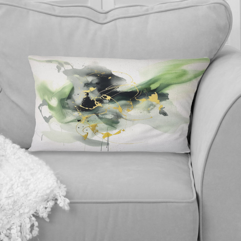 Coussin Green and Black Splash - Fractals