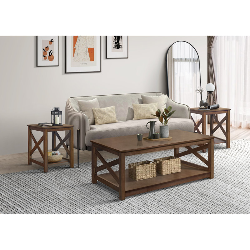 Alessandro Living Room Table Set, Brown