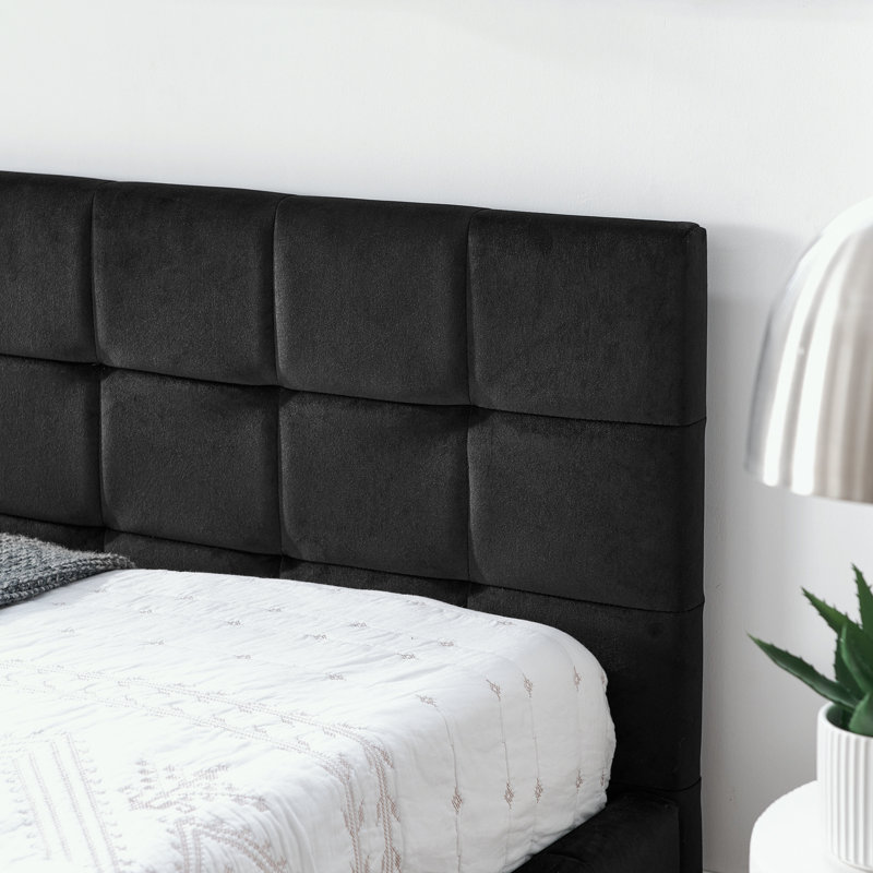L-shape Corner Bed Frame Velvet Tufted Daybed