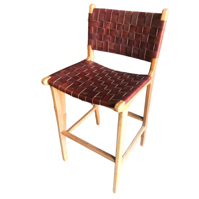 Counter Stool with Solid Wood Frame
