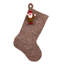 Gnome on Gray Christmas Stocking in Hand Felted Wool