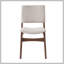 Ensemble de 4 chaises de salle à manger rembourrées empilables - Siège et dossier en tissu de lin, structure en bois massif, chaises de cuisine rustiques pour salle à manger, salon, noyer foncé-1921412627-1921412636