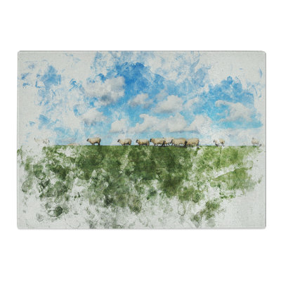 Flock of Sheep Vol.4 Watercolour Chopping Board