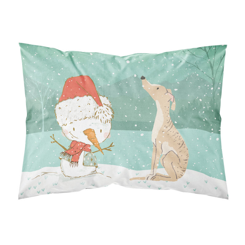 Snowman Christmas Microfiber, Brindle Greyhound