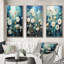 «Blue Tranquil Gardens», 3 pièces sur toile-1831010763-1831010760