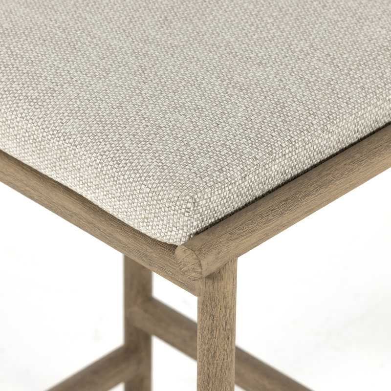 Kyla Outdoor Teak Bar Stool, Counter Stool (26.46” Seat Height)