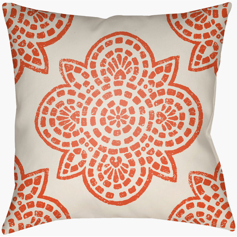 Ayjay Geometric Outdoor Throw Pillow, 20" H x 20" W, Black
