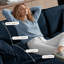 Canapé surdimensionné en chenille surdimensionné, petit canapé 2 places surdimensionné, causeuse moderne et confortable pour salon, chambre à coucher, bureau, combinaison de bricolage, chenille, bleu-38208645
