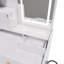 Miroir de salle de bain 3 lumières DEL avec tabouret, coiffeuse pour chambre à coucher, 2 tiroirs et 5 armoires de rangement (4 ouvertes + 1 cachée), éclairage réglable (blanc)-129380409