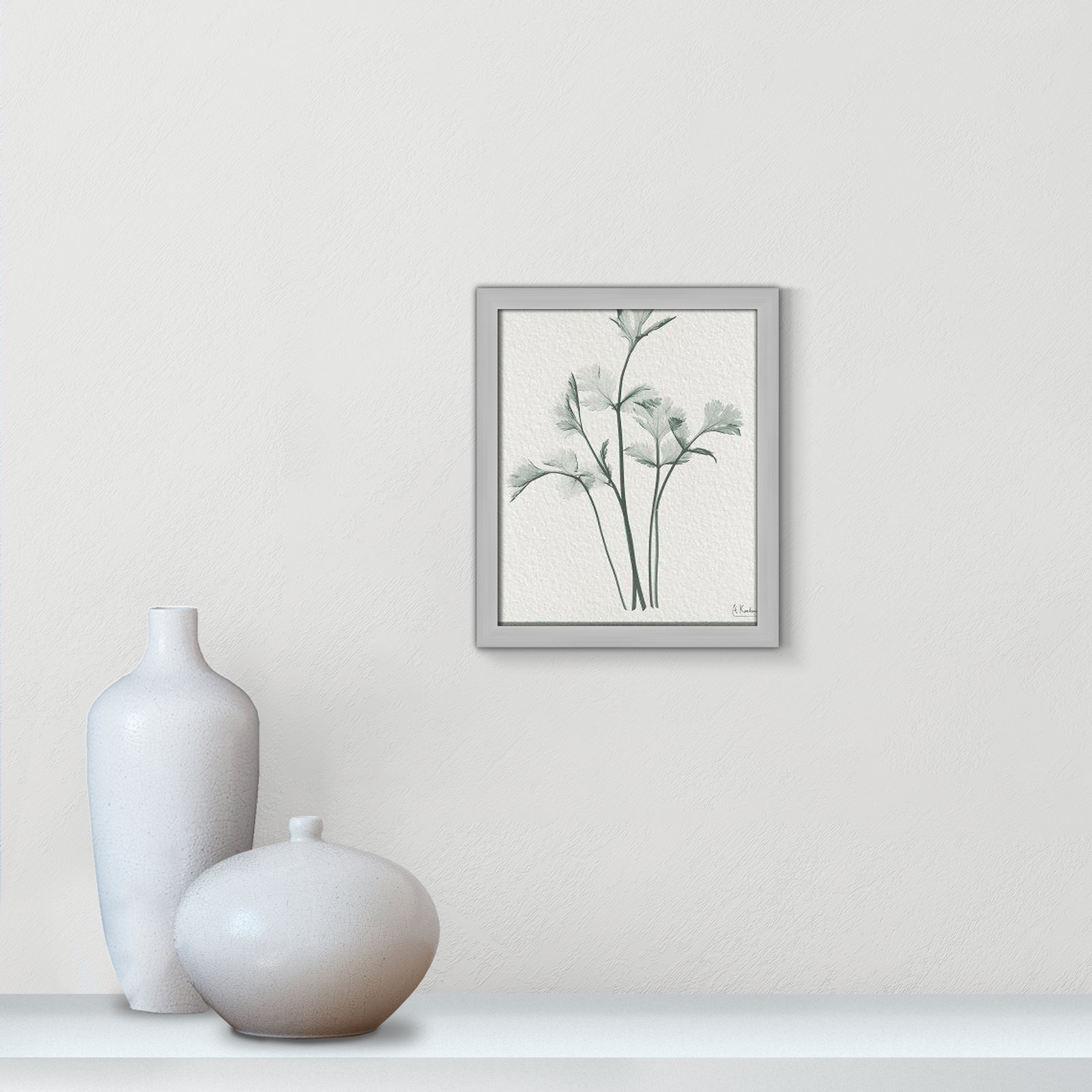 Jeanette "Parsley II" Print by Albert Koetsier, 15" H x 13" W x 1.25" D, Gray Framed Paper