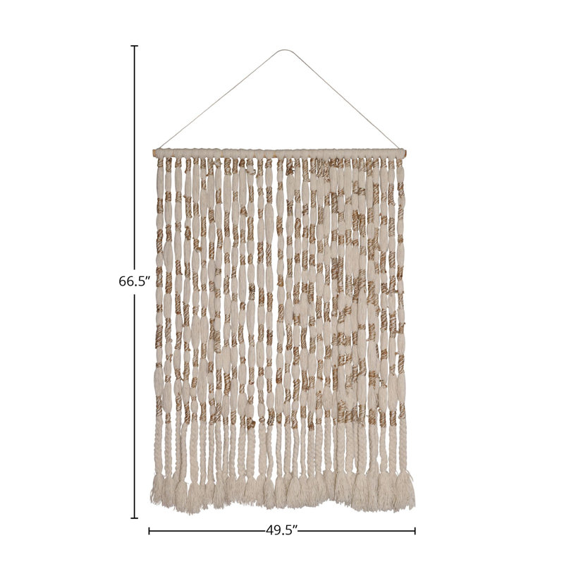 Pièce de suspension murale en laine tricotée à la main Iliana, naturel