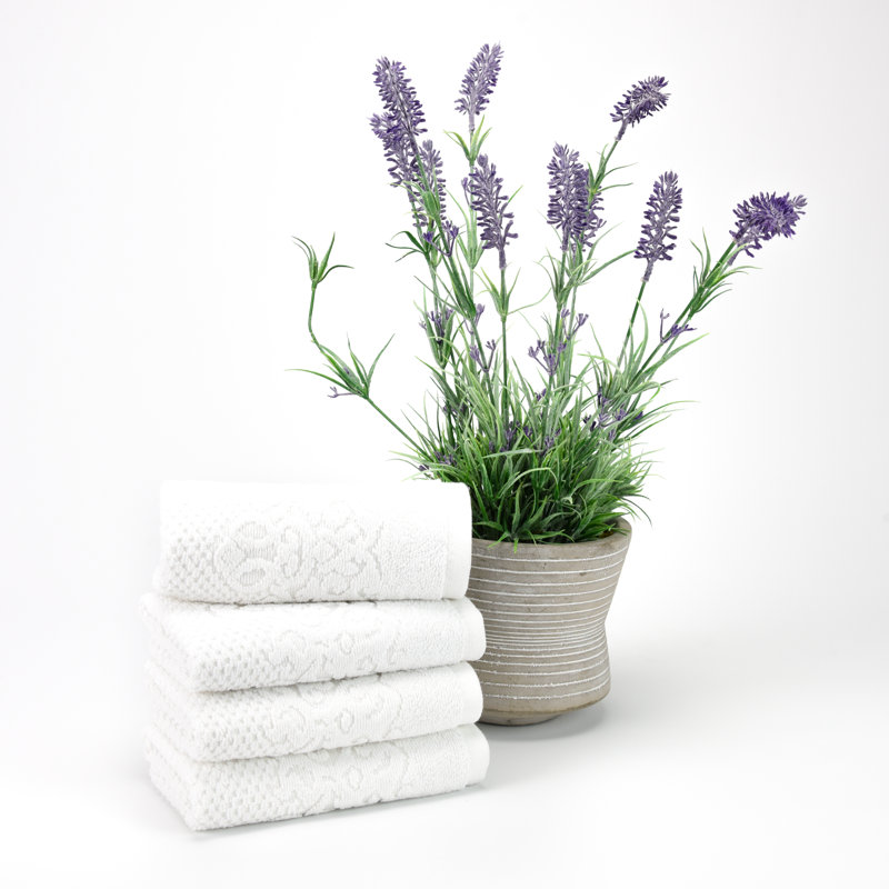 Serviette de toilette Parkerson en coton turc, Blanc