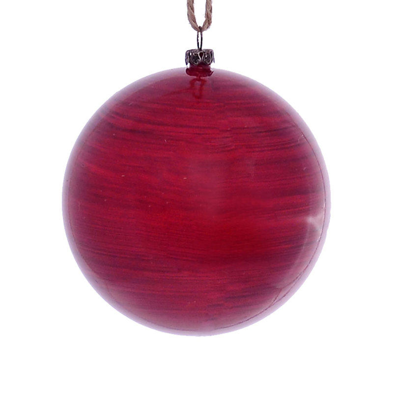 Ornement boule de bois, Rouge