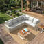 Canapé modulaire d'extérieur en forme de L de 116 po avec coussins Sunbrella Henri-1172335240