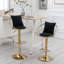 Chaise de bar en velours Krisheena, plaquée or pur, conception unique, rotation à 360 degrés.-412107342