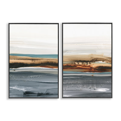  "Coastal Beach Impression", ensemble de 2 estampes numériques par Ethan Harper