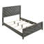 Lit double en bois de style moderne gris Denver
