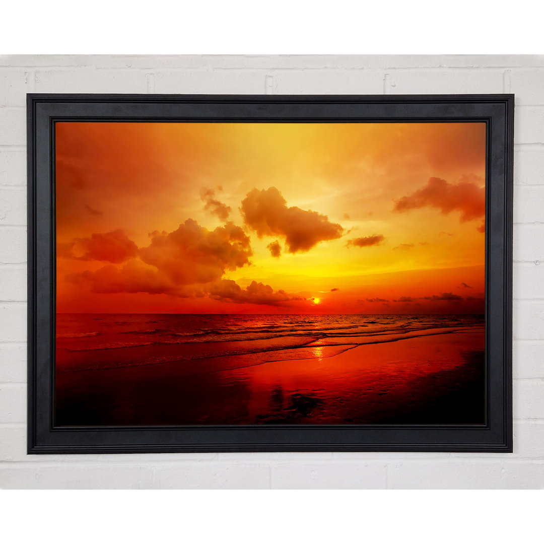 Gerahmtes Leinwandbild Distant Sunset Ocean