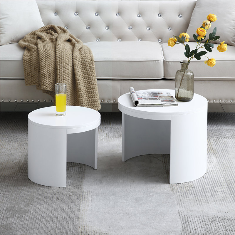 ensemble de 2 tables gigognes, Blanc