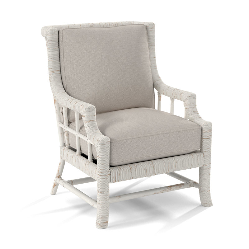 Lafayette Armchair, White Textured Performance; 0865-91, Antique Frost White