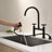 3 Holes Two Handle Bridge Kitchen Sink Faucet With Pull Down Sprayer-74870498