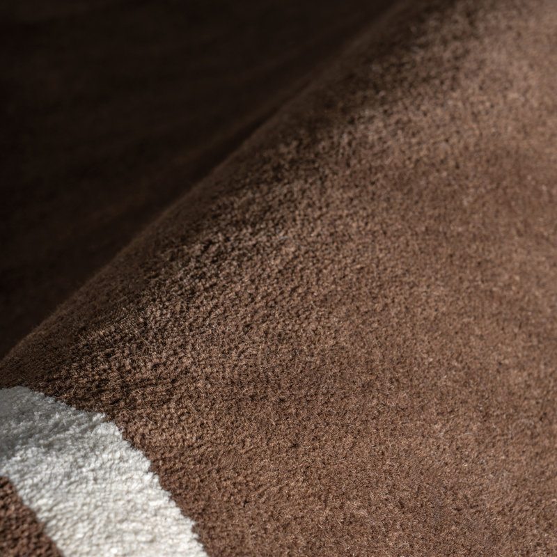 Grace Brown Handmade Wool Tufted Rectangular Area Rug 6' x 9'
