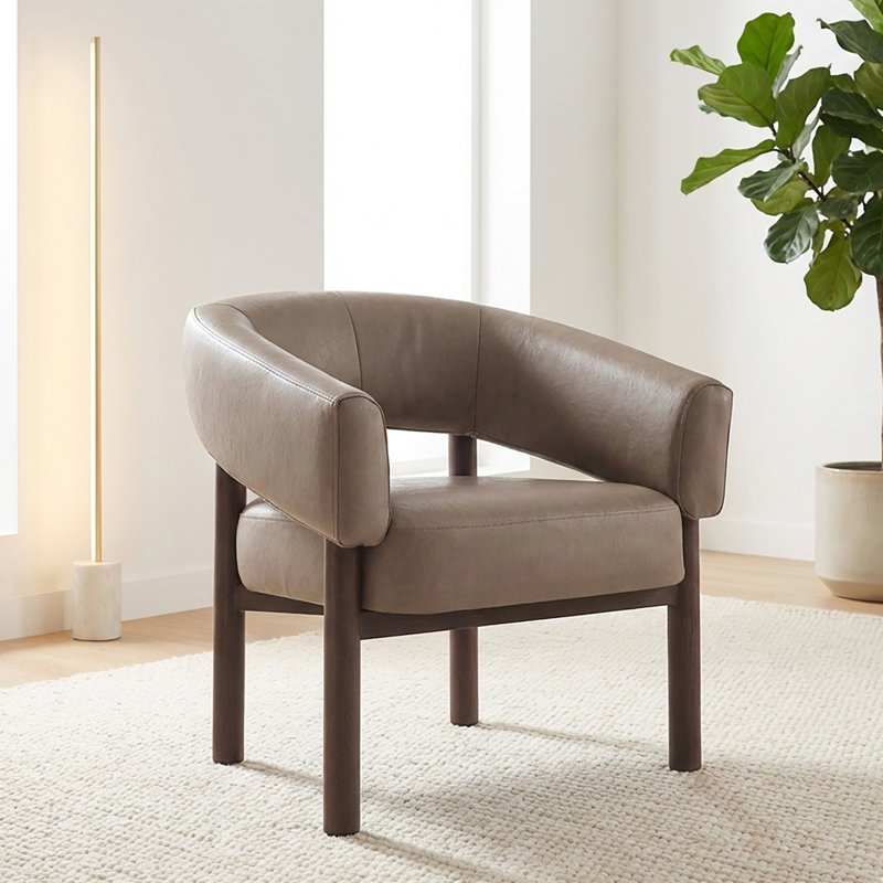 Chaise d'appoint moderne en similicuir et métal