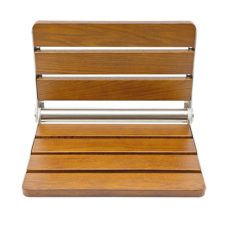 Wall-Mounted Foldable Wood Shower Bench Seat