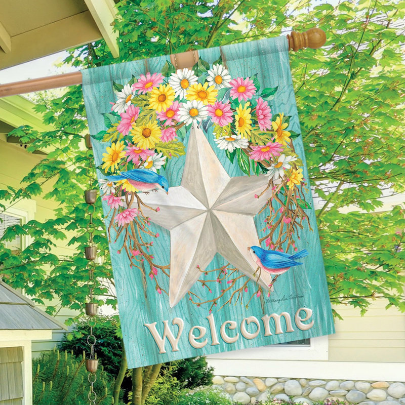 Spring Barnstar Primitive House Flag