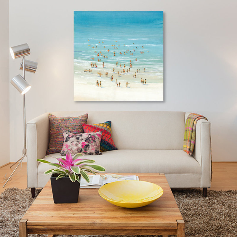 « ocean nage ii », impression sur toile, H 12 po x l 12 po x P 0,75 po, Pas de tapis, Toile tendue