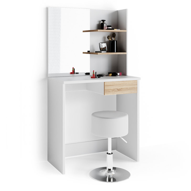 Aali Dressing Table with Mirror, White