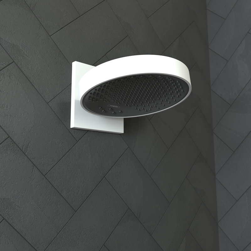 Hansgrohe Rainfinity Shower Head 250 with Wall Connector Trim, 1.75 GPM, Matte White