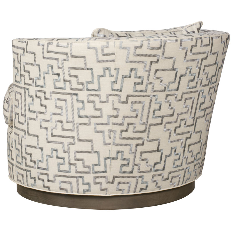 Michael Weiss Bernadette Upholstered Swivel Barrel Chair, Casa Blanca, Nomad Snow Crypton® Chenille