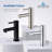 Blossom Matte Black Single Hole Bathroom Faucet – Solid Brass Single Handle Vanity Sink Faucet with High Arc Spout, Drip-Free Cartridge, and Water Supply Hose-36553881-49185338
