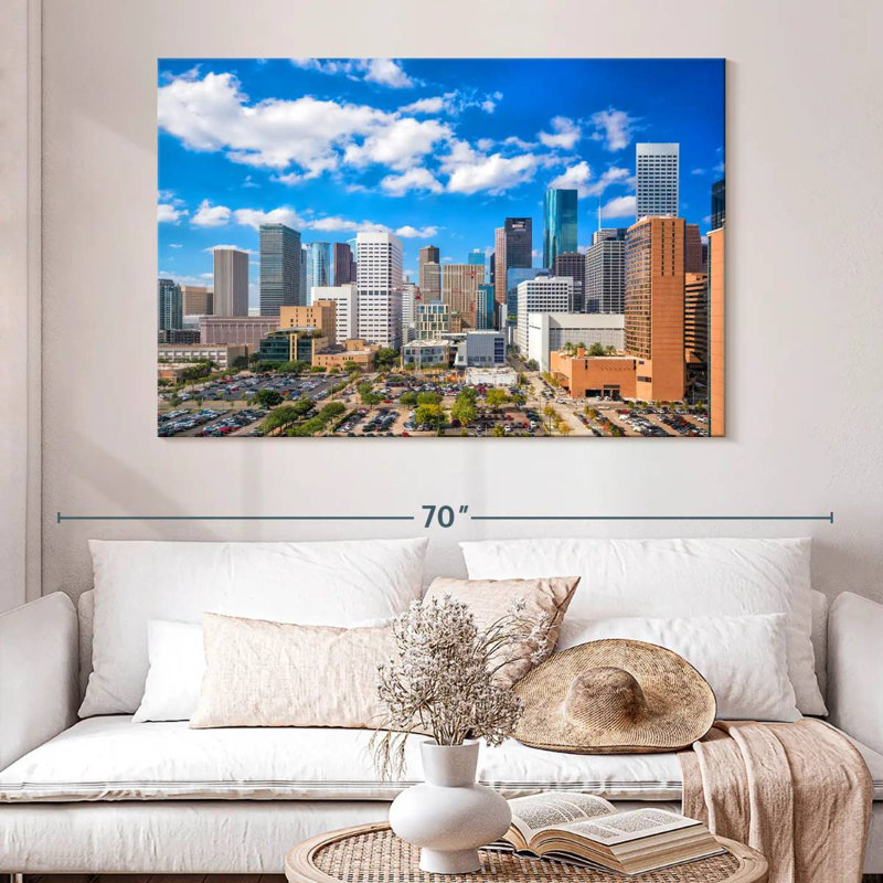 Horizon du centre-ville de Houston, H 34 po x l 51 po
