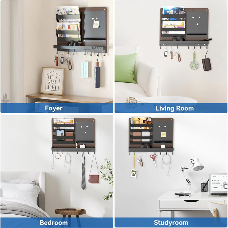 Manufactured Wood Wall Organizer