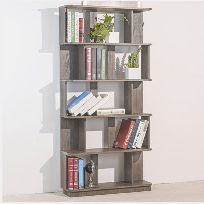 31.5" L x 64.56" H Free combination bookshelf Modern 5-Tier Open Storage Bookcase MDF Wood Display Shelving, Media Storage Shelves