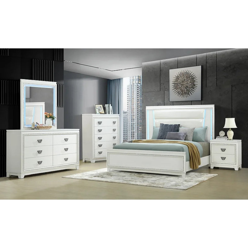 Ensemble de chambre à coucher 4 pièces Mukadder