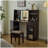 Elegant makeup vanity desk with 3 modes Adjustable Lighted Mirror,modern dressing table set with large shelves, drawer and canbinet,Walnut